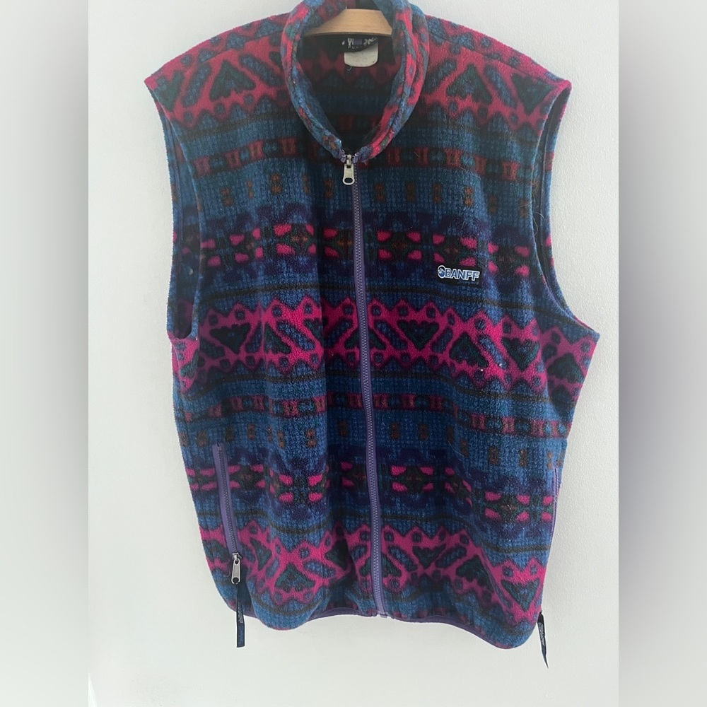 Vintage Y2K Banff Designs Multicolor Patterned Vest
